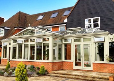 Large t-shaped conservatory